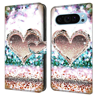 For Google Pixel 9 / Pixel 9 Pro Case Card Holder 3D Pattern PU Leather Protective Phone Cover