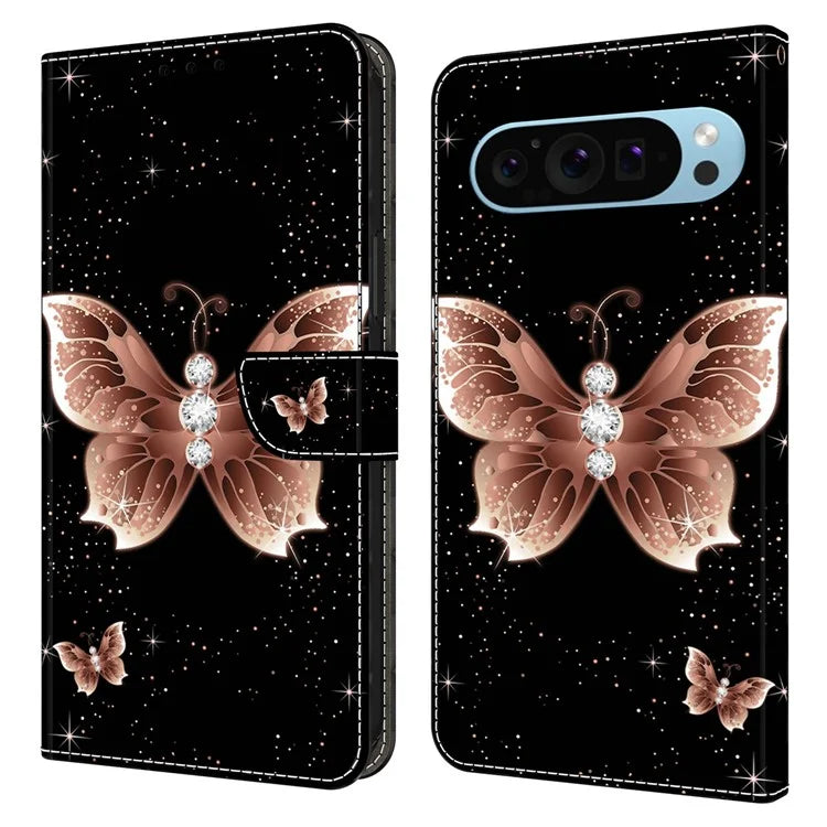 For Google Pixel 9 / Pixel 9 Pro Case Card Holder 3D Pattern PU Leather Protective Phone Cover