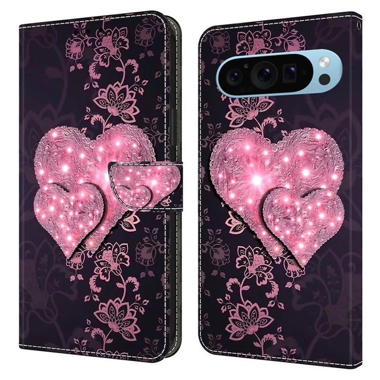 For Google Pixel 9 Pro XL Case Stand 3D Pattern PU Leather Flip Wallet Phone Cover