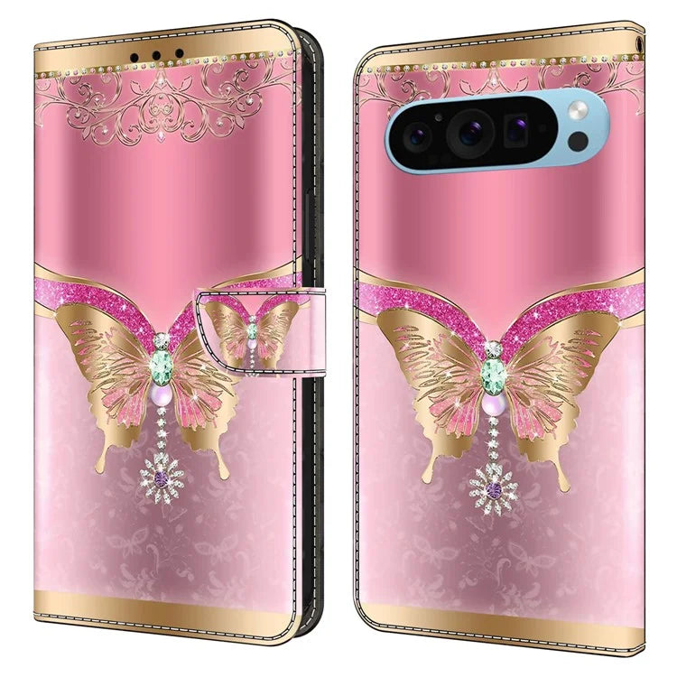 For Google Pixel 9 Pro XL Case Stand 3D Pattern PU Leather Flip Wallet Phone Cover