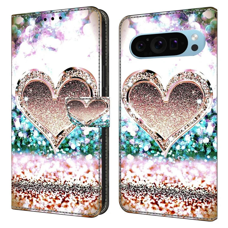For Google Pixel 9 Pro XL Case Stand 3D Pattern PU Leather Flip Wallet Phone Cover