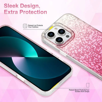 For iPhone 13 Pro Case IMD Sparkle Rhombus Pattern TPU+PC Phone Cover