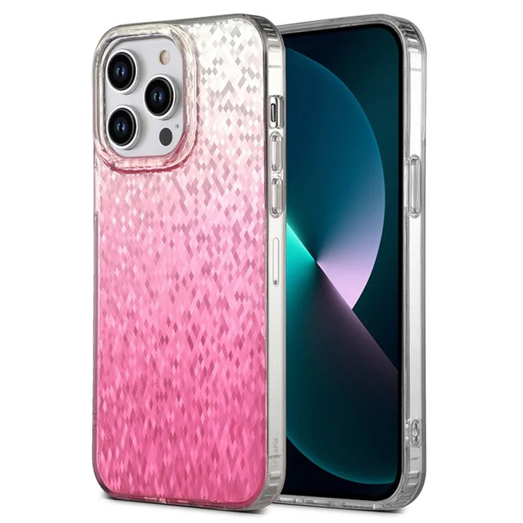 Back Cover for iPhone 13 Pro Max , TPU+PC IMD Sparkle Rhombus Pattern Cell Phone Case