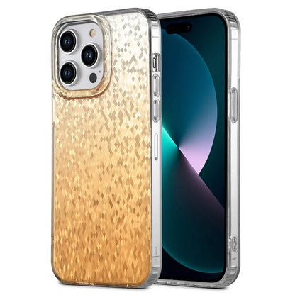 For iPhone 15 Pro Cell Phone Cases IMD Sparkle Rhombus Pattern TPU+PC Back Cover