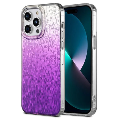 For iPhone 15 Pro Cell Phone Cases IMD Sparkle Rhombus Pattern TPU+PC Back Cover