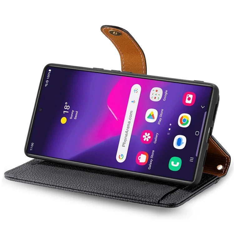 For Samsung Galaxy S24 Ultra RFID Blocking Case Zipper Pocket PU+TPU Phone Cover