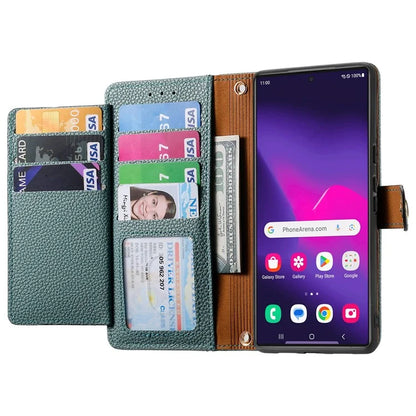 For Samsung Galaxy S24 Ultra RFID Blocking Case Zipper Pocket PU+TPU Phone Cover