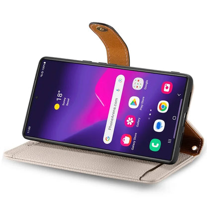 For Samsung Galaxy S24 Ultra RFID Blocking Case Zipper Pocket PU+TPU Phone Cover
