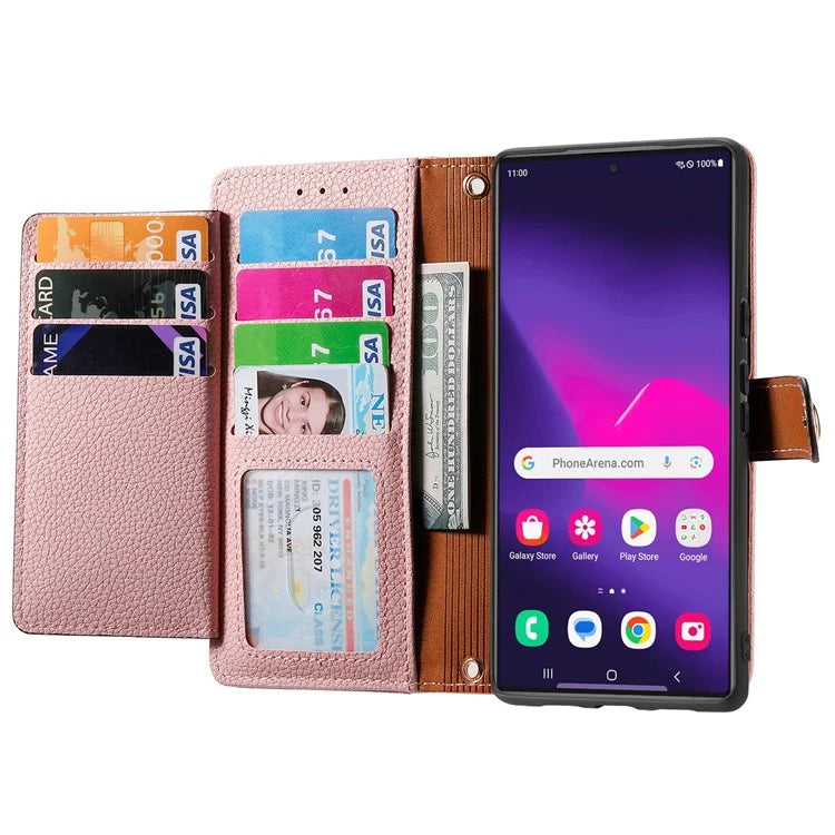 For Samsung Galaxy S24 Ultra RFID Blocking Case Zipper Pocket PU+TPU Phone Cover