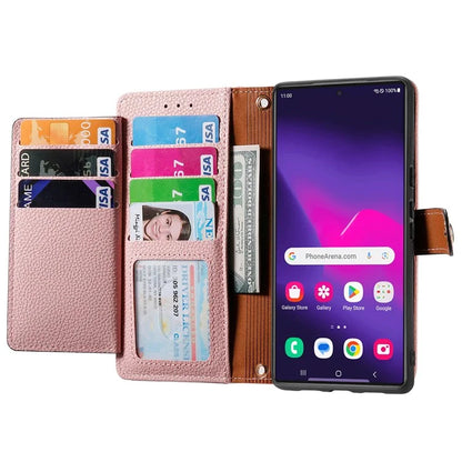 For Samsung Galaxy S24 Ultra RFID Blocking Case Zipper Pocket PU+TPU Phone Cover