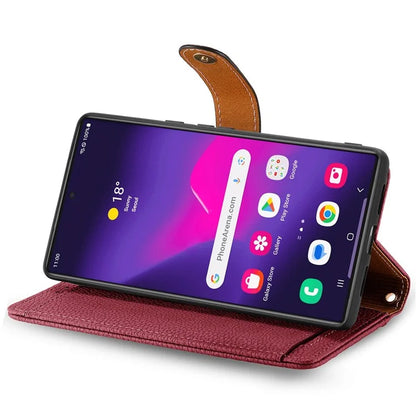 For Samsung Galaxy S24 Ultra RFID Blocking Case Zipper Pocket PU+TPU Phone Cover