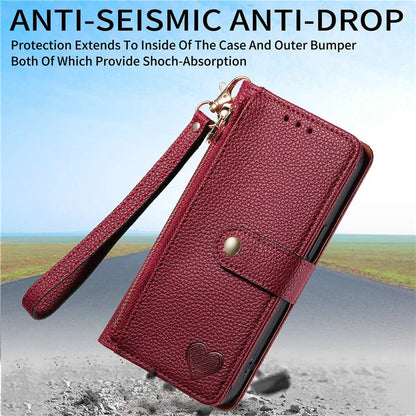 For Samsung Galaxy S24 Ultra RFID Blocking Case Zipper Pocket PU+TPU Phone Cover