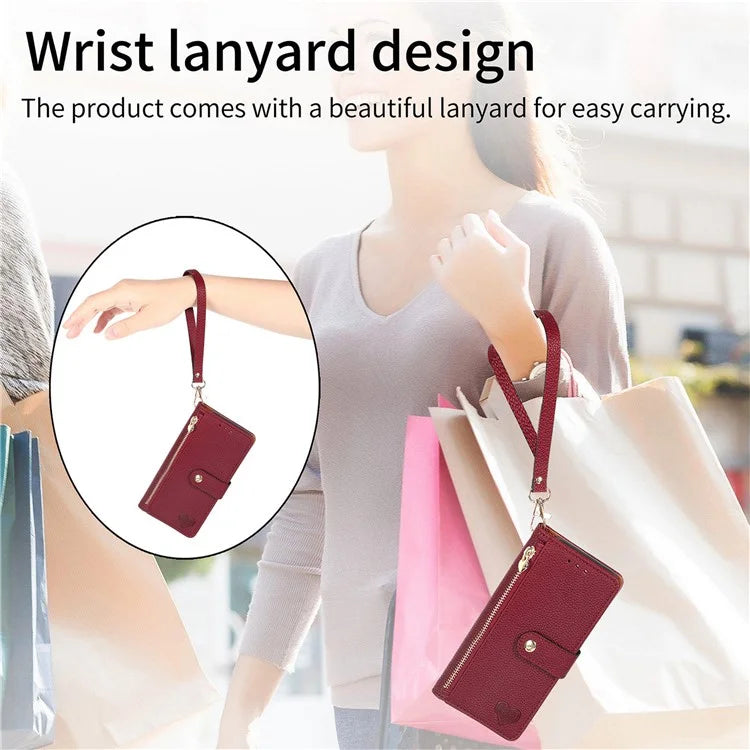 For Samsung Galaxy S24 Ultra RFID Blocking Case Zipper Pocket PU+TPU Phone Cover