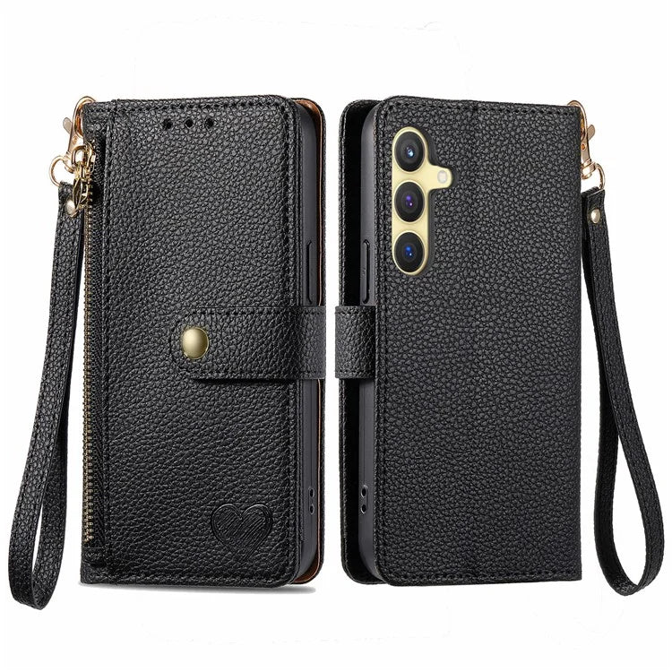 For Samsung Galaxy S24+ Leather Case RFID Blocking Zipper Wallet Phone Cover