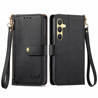 For Samsung Galaxy S24+ Leather Case RFID Blocking Zipper Wallet Phone Cover