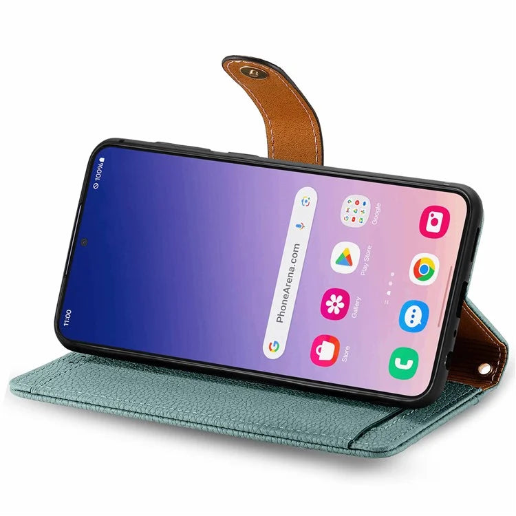 For Samsung Galaxy S24+ Leather Case RFID Blocking Zipper Walet Phone Cover