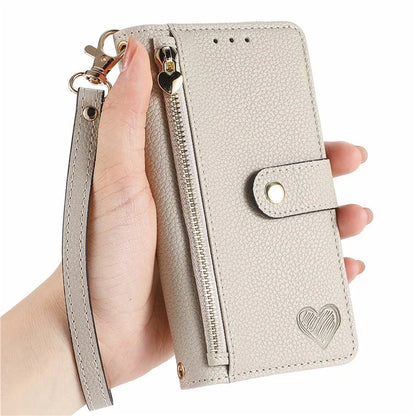 For Samsung Galaxy S24+ Leather Case RFID Blocking Zipper Walet Phone Cover