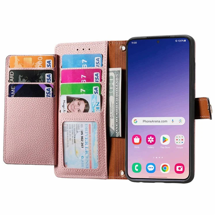 For Samsung Galaxy S24+ Leather Case RFID Blocking Zipper Walet Phone Cover