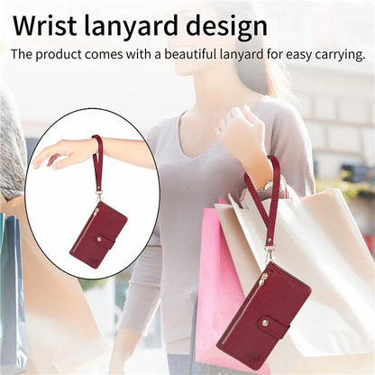For Samsung Galaxy S24+ Leather Case RFID Blocking Zipper Walet Phone Cover