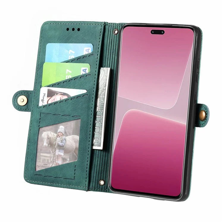 For Xiaomi 13 Lite / Civi 2 5G Case Zipper Wallet Leather Geometry Phone Cover