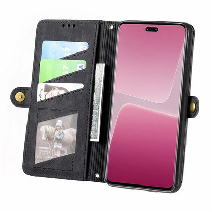 For Xiaomi 13 Lite / Civi 2 5G Case Zipper Wallet Leather Geometry Phone Cover