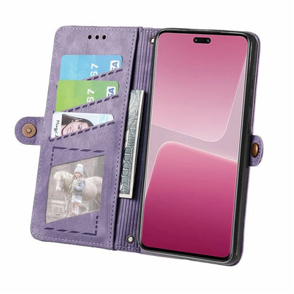 For Xiaomi 13 Lite / Civi 2 5G Case Zipper Wallet Leather Geometry Phone Cover