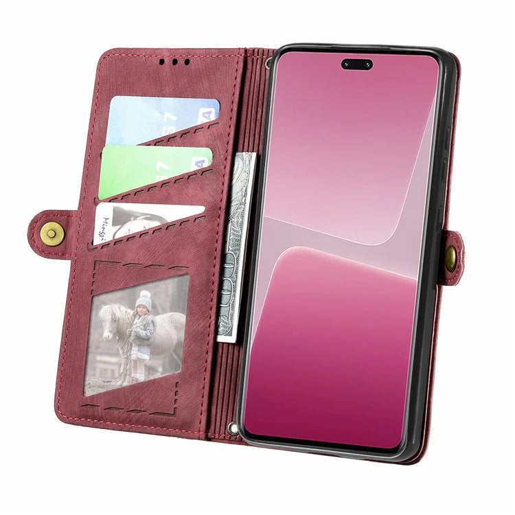 For Xiaomi 13 Lite / Civi 2 5G Case Zipper Wallet Leather Geometry Phone Cover