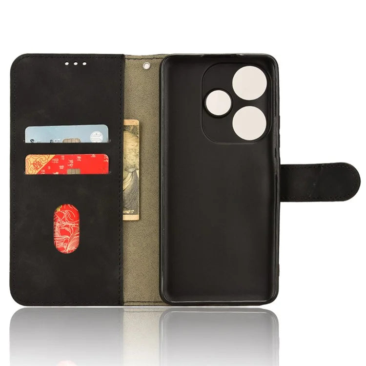 For Xiaomi Redmi Turbo 3 5G / Poco F6 5G Case Skin Touch Feeling Leather Wallet Stand Phone Cover