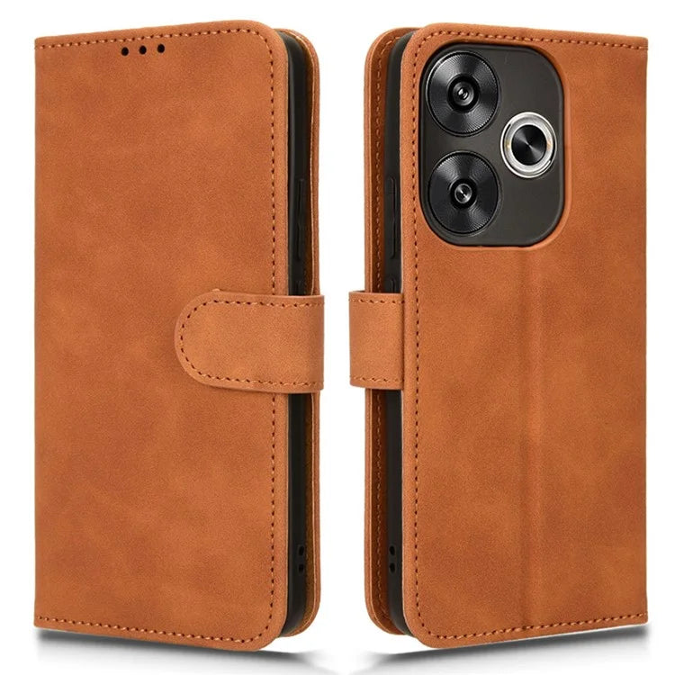 For Xiaomi Redmi Turbo 3 5G / Poco F6 5G Case Skin Touch Feeling Leather Wallet Stand Phone Cover