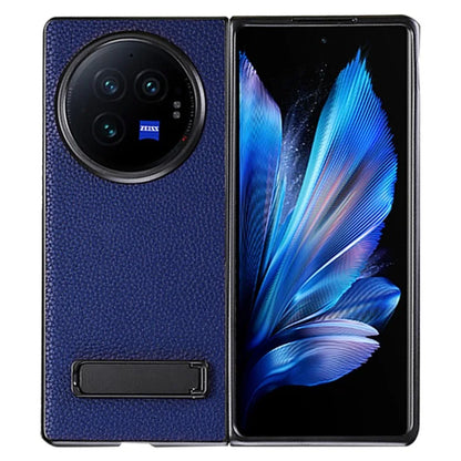 For vivo X Fold3 Pro Cell Phone Cover Drop-proof PC+PU Leather Hidden Kickstand Case