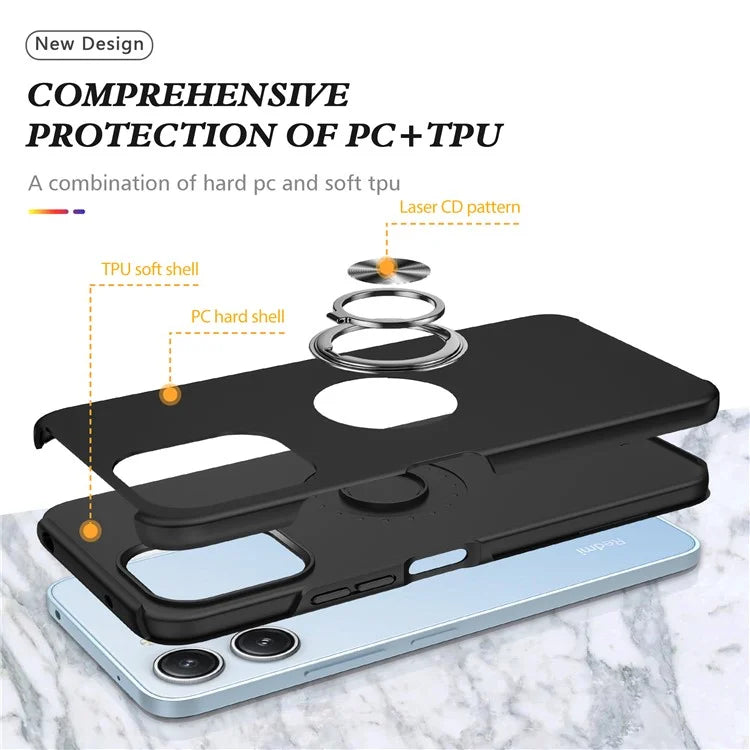 For Xiaomi Redmi 12 4G Case PC+TPU Kickstand Cover Cell Phone Accessory Wholesale