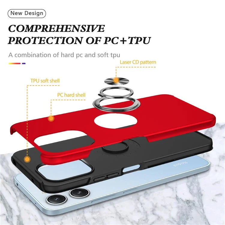 For Xiaomi Redmi 12 4G Case PC+TPU Kickstand Cover Cell Phone Accessory Wholesale