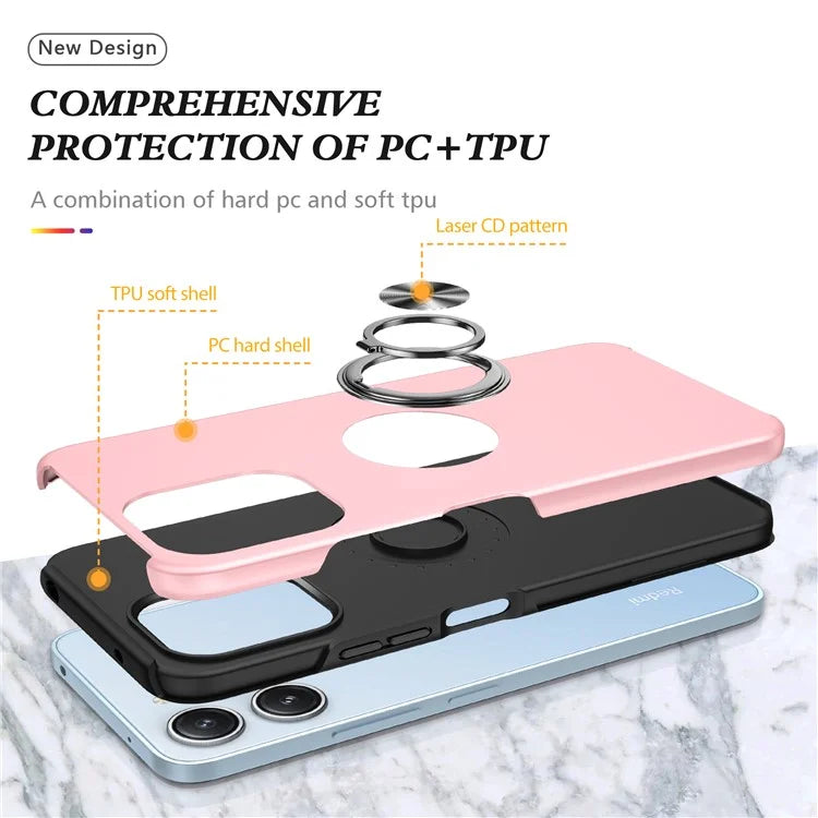 For Xiaomi Redmi 12 4G Case PC+TPU Kickstand Cover Cell Phone Accessory Wholesale