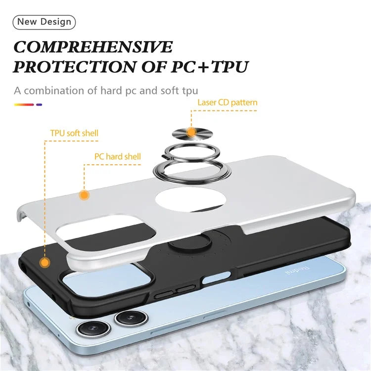 For Xiaomi Redmi 12 4G Case PC+TPU Kickstand Cover Cell Phone Accessory Wholesale