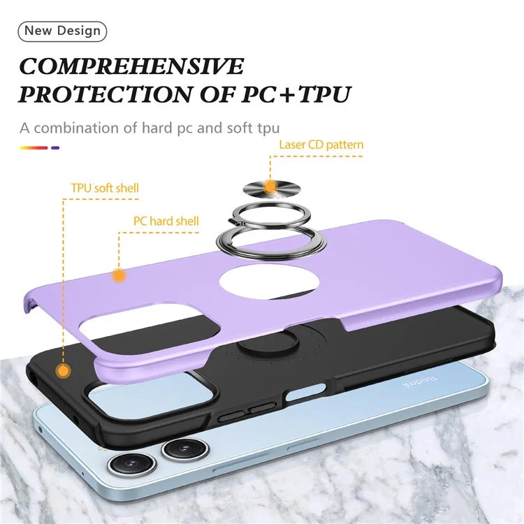 For Xiaomi Redmi 12 4G Case PC+TPU Kickstand Cover Cell Phone Accessory Wholesale