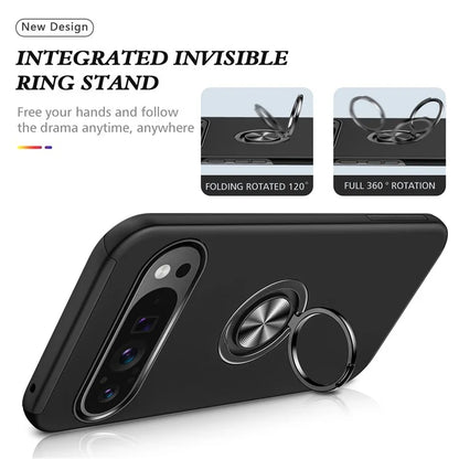 For Google Pixel 9 Pro XL Back Case Kickstand PC+TPU Shock-Absorbent Phone Cover