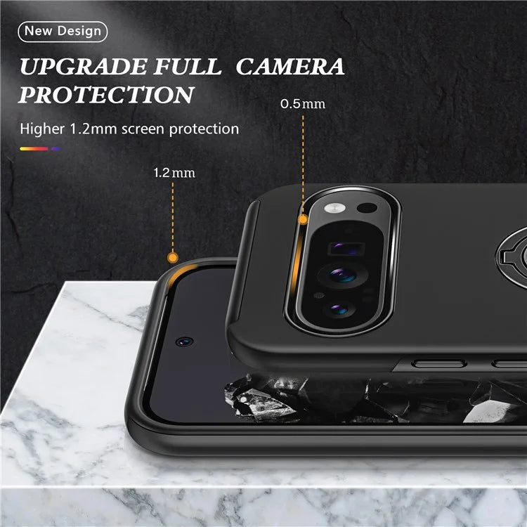 For Google Pixel 9 Pro XL Back Case Kickstand PC+TPU Shock-Absorbent Phone Cover