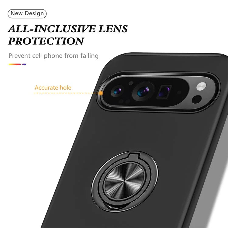 For Google Pixel 9 Pro XL Back Case Kickstand PC+TPU Shock-Absorbent Phone Cover