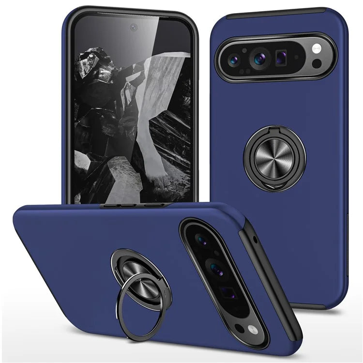 For Google Pixel 9 Pro XL Back Case Kickstand PC+TPU Shock-Absorbent Phone Cover