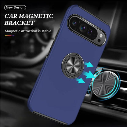 For Google Pixel 9 Pro XL Back Case Kickstand PC+TPU Shock-Absorbent Phone Cover