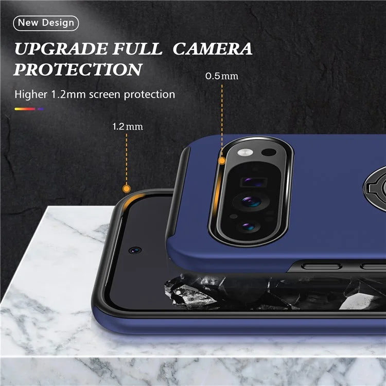 For Google Pixel 9 Pro XL Back Case Kickstand PC+TPU Shock-Absorbent Phone Cover