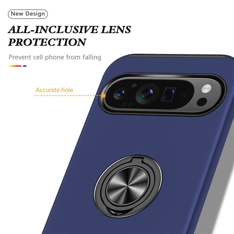 For Google Pixel 9 Pro XL Back Case Kickstand PC+TPU Shock-Absorbent Phone Cover