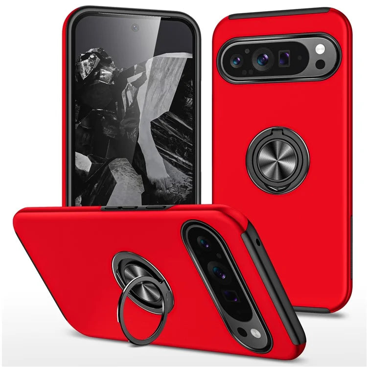 For Google Pixel 9 Pro XL Back Case Kickstand PC+TPU Shock-Absorbent Phone Cover