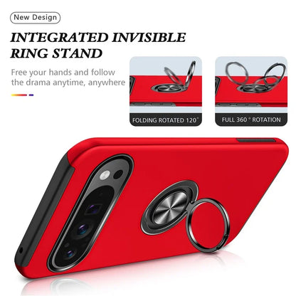 For Google Pixel 9 Pro XL Back Case Kickstand PC+TPU Shock-Absorbent Phone Cover