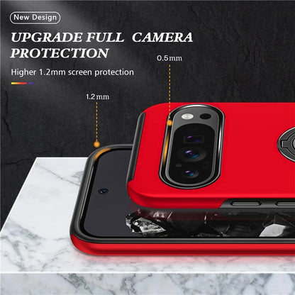 For Google Pixel 9 Pro XL Back Case Kickstand PC+TPU Shock-Absorbent Phone Cover