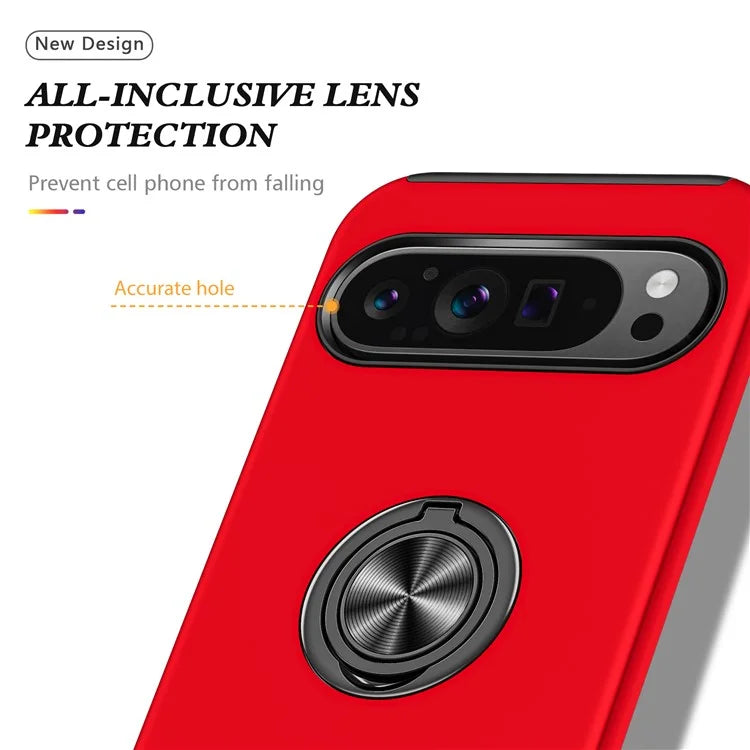 For Google Pixel 9 Pro XL Back Case Kickstand PC+TPU Shock-Absorbent Phone Cover