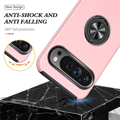 For Google Pixel 9 Pro XL Back Case Kickstand PC+TPU Shock-Absorbent Phone Cover