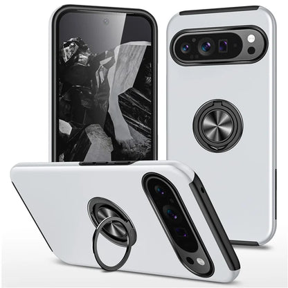 For Google Pixel 9 Pro XL Back Case Kickstand PC+TPU Shock-Absorbent Phone Cover