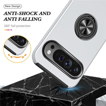For Google Pixel 9 Pro XL Back Case Kickstand PC+TPU Shock-Absorbent Phone Cover