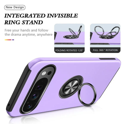 For Google Pixel 9 Pro XL Back Case Kickstand PC+TPU Shock-Absorbent Phone Cover
